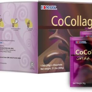 EDMARK COCOLLAGEN Flavored Powder | Marine Collagen w/ Natural Extracts | Supports Skin Elasticity, Hydration & Radiance | Nutrient-Rich Beverage for Daily Wellness, Glow & Beauty  (20 x 20 Capsules)