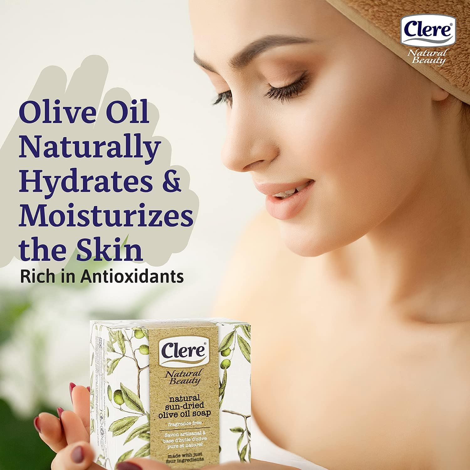 CLERE Natural Olive Oil Soap Bar – Handmade with 100% Natural Ingredients Gentle & Fragrance-Free, 200 Grams - Image 5