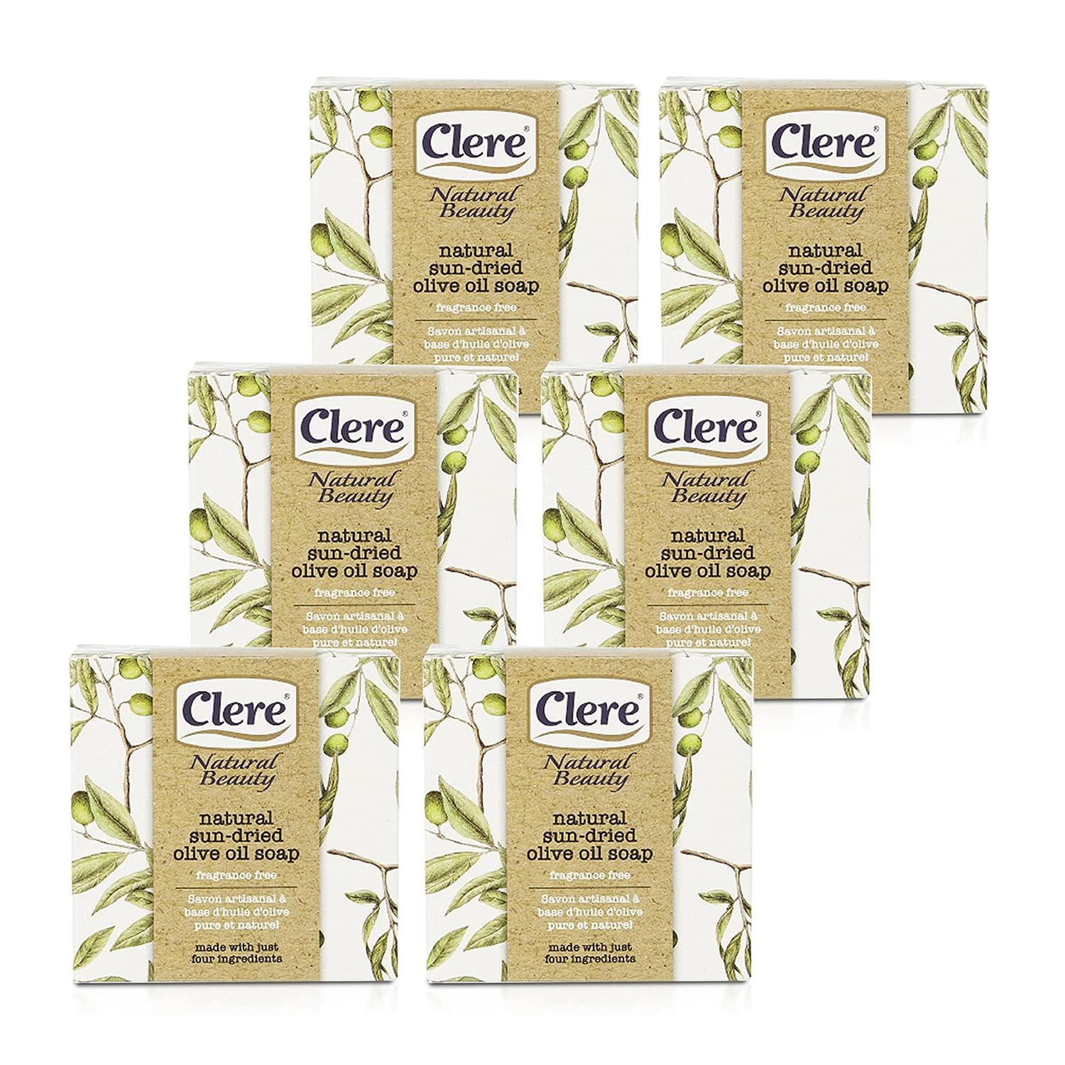 CLERE Natural Olive Oil Soap Bar – Handmade with 100% Natural Ingredients Gentle & Fragrance-Free, 200 Grams - Image 7